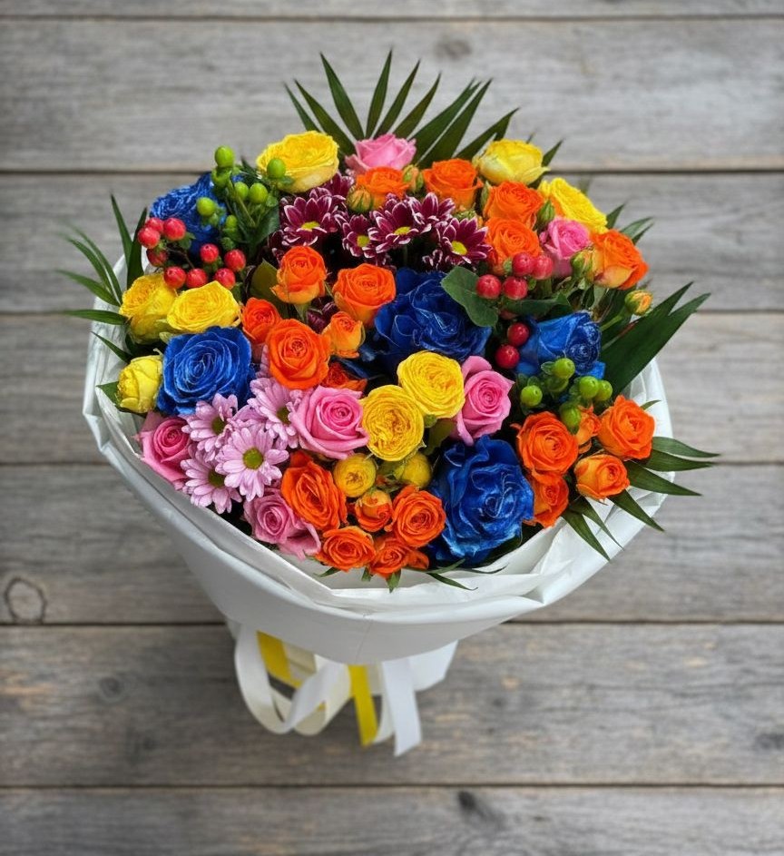 Букет цветов из: Розы и Хризантемы в Калуге