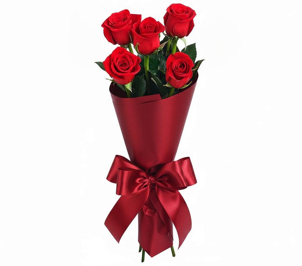 Букет 5 Красных роз Эдлесс Лав в Калуге