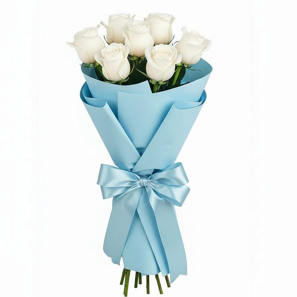 Букет 7 белых роз Проуд в Калуге