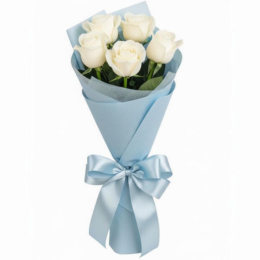Букет 5 Белых роз Проуд в Калуге