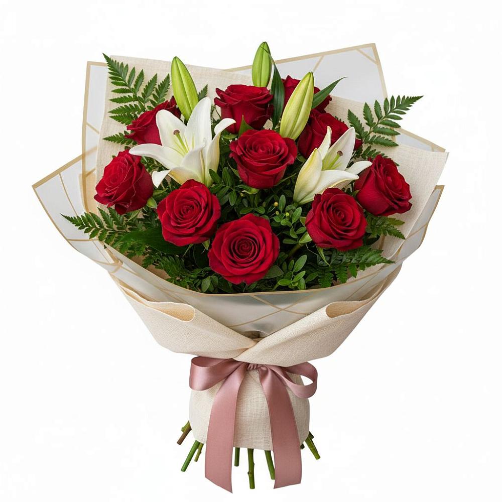 Букет цветов из: Лилии и Розы в Калуге