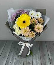 Букет цветов из:  Розы, Герберы и Хризантемы в Калуге