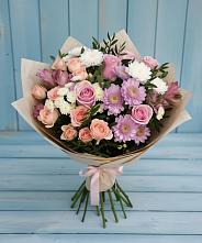 Букет цветов из:  Хризантемы, Розы и Альстромерии #REPLACE_PRED# Калуге