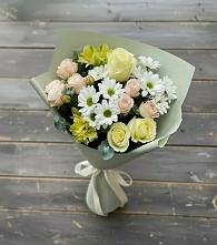 Букет цветов из:  Альстромерии, Розы и Хризантемы в Калуге