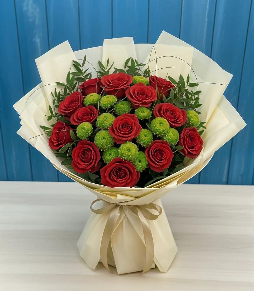 Букет цветов из: Розы и Хризантемы в Калуге