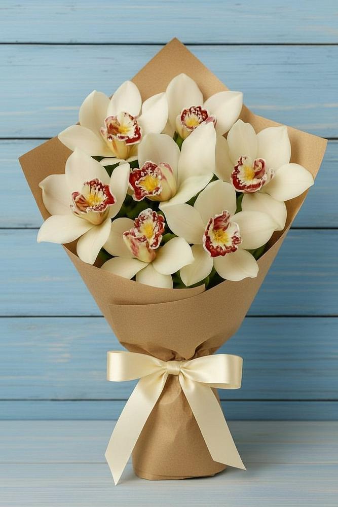 Букет цветов из: Орхидеи и Розы в Калуге